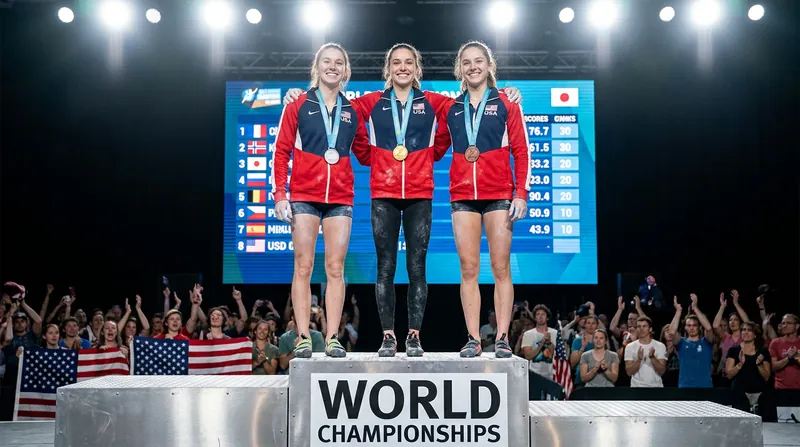 Grossman shared the podium with fellow Team USA athletes Nekaia Sanders and Maya Madere.
