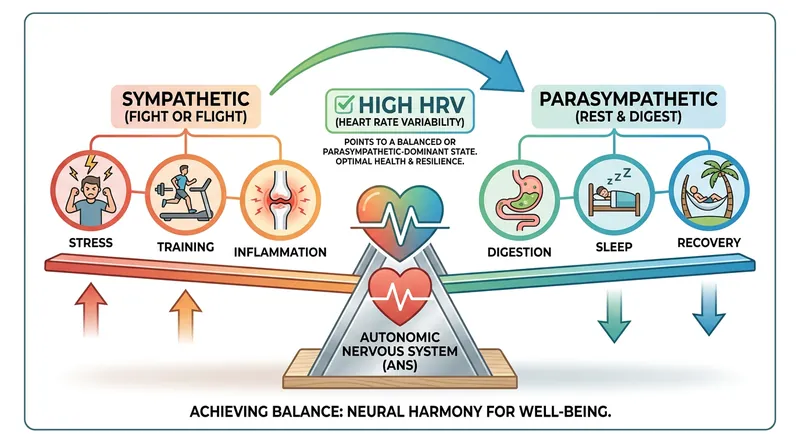 Heart Rate Variability provides a direct window into the body's systemic stress levels.