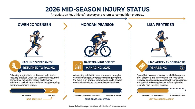 Status updates for key triathletes navigating the 2026 season.