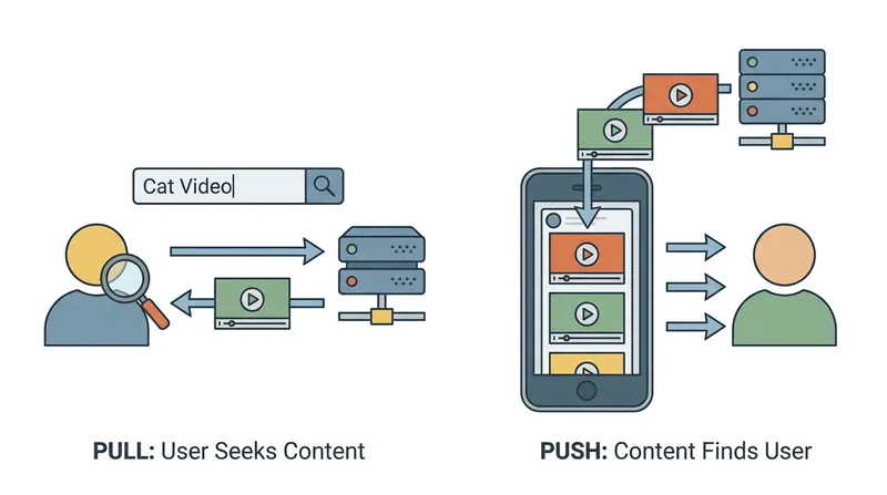 TikTok's 'push' algorithm inserts live broadcasts directly into a user's feed, bypassing the need for a pre-existing audience.