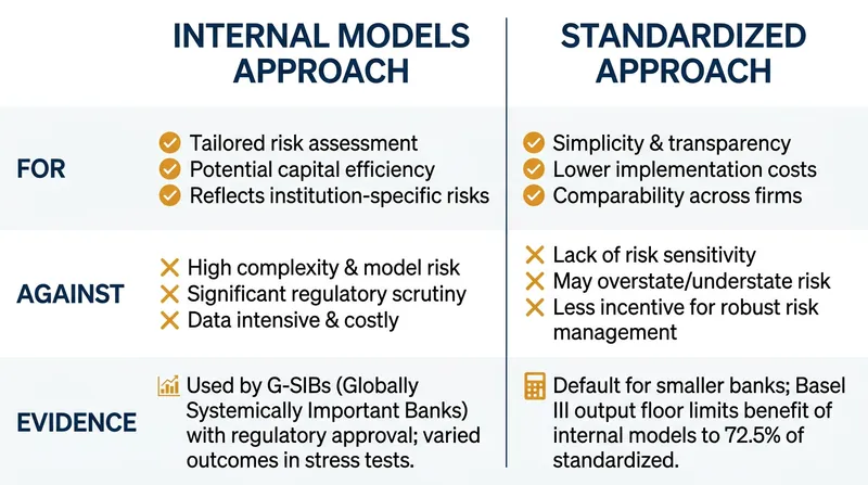 Trade-off analysis: The legacy Internal Models Approach versus the new Standardized Approach.