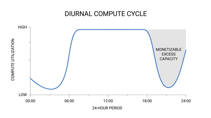 Predictable drops in consumer app usage create massive valleys of idle compute power that Meta can now rent out.