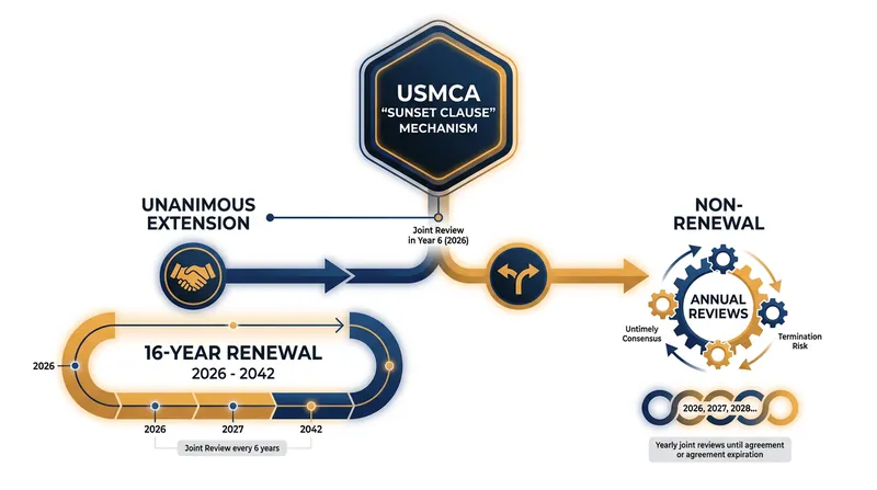 How the Article 34.7 sunset clause dictates the lifespan of the USMCA.