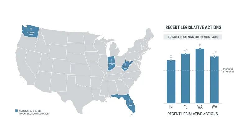 Several states have already moved to expand permissible work hours for teenagers, creating friction with stricter federal laws.