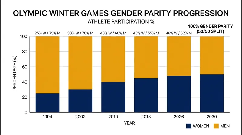 The addition of freeride helps the 2030 French Alps Games become the first Winter Olympics to achieve exact gender parity.