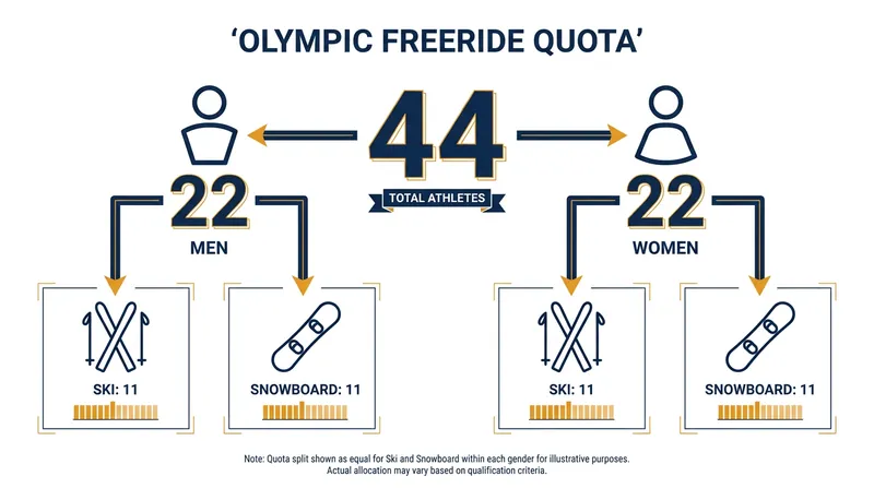 The IOC has allocated 44 total quota spots for freeride's Olympic debut.
