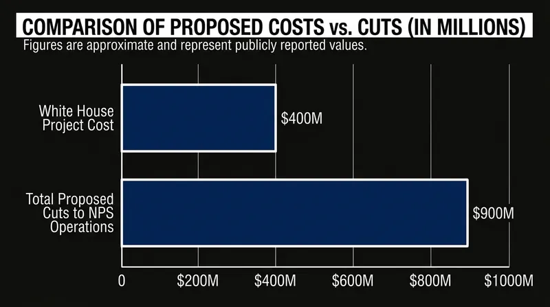 The scale of the diverted funds relative to the National Park Service's operational budget.