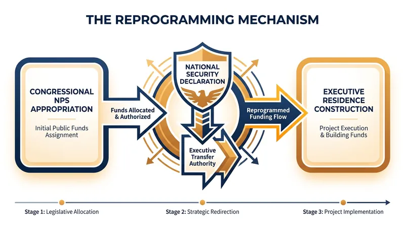 How executive reprogramming bypasses standard congressional appropriations.