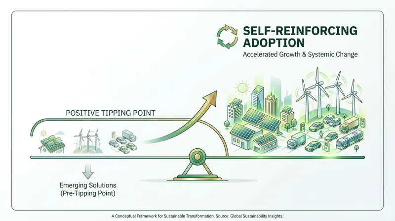 The rapid adoption of renewable energy and electric vehicles has crossed 'positive' tipping points, accelerating the transition away from fossil fuels.