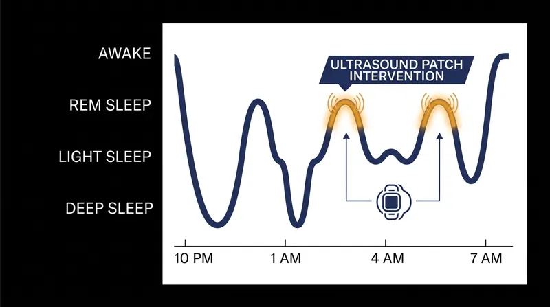 The closed-loop system detects the onset of sleep cycles and delivers acoustic stimulation to sustain the REM phase.