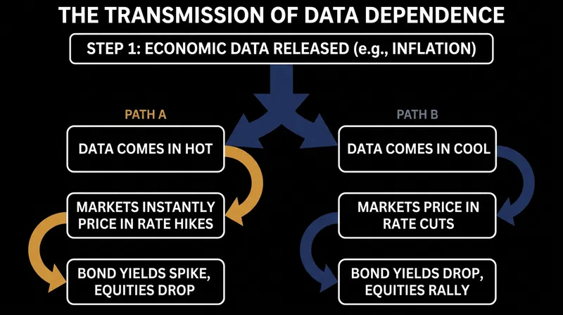 The mechanics of how raw economic data now directly drives market pricing.
