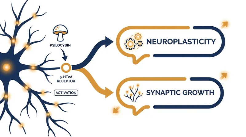 Unlike traditional SSRIs, psilocybin acts as a direct agonist at the 5-HT2A receptor, promoting rapid neuroplasticity.