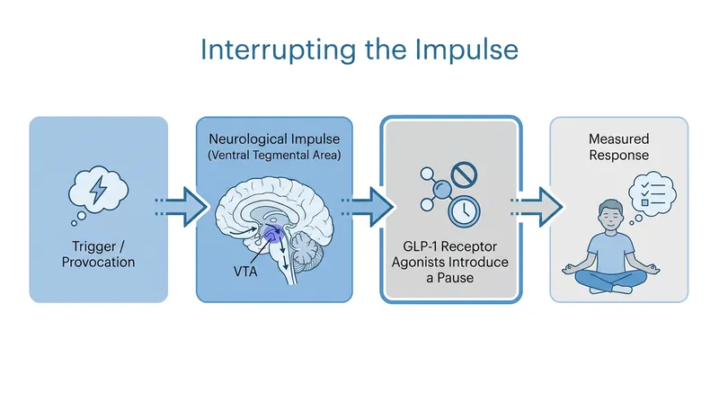 Researchers liken the effect of GLP-1 medications to cognitive behavioral therapy, creating a crucial pause before an impulse becomes an action.