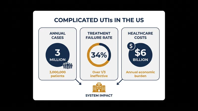 Complicated UTIs place a massive financial and logistical burden on the US healthcare system.