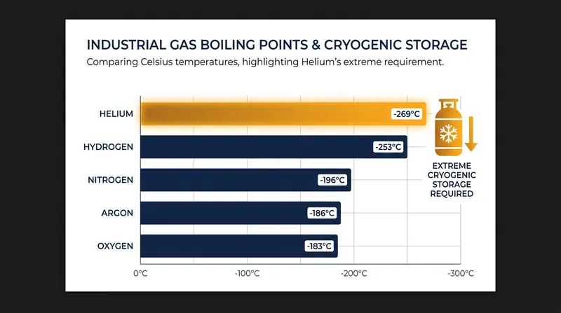 Helium's extreme boiling point makes long-term stockpiling nearly impossible for chip foundries.