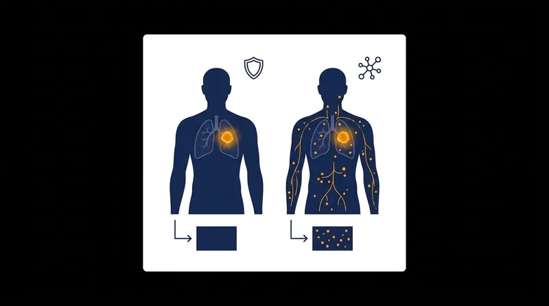 To qualify for the procedure, the malignancy must be strictly confined to the lungs with no systemic spread.