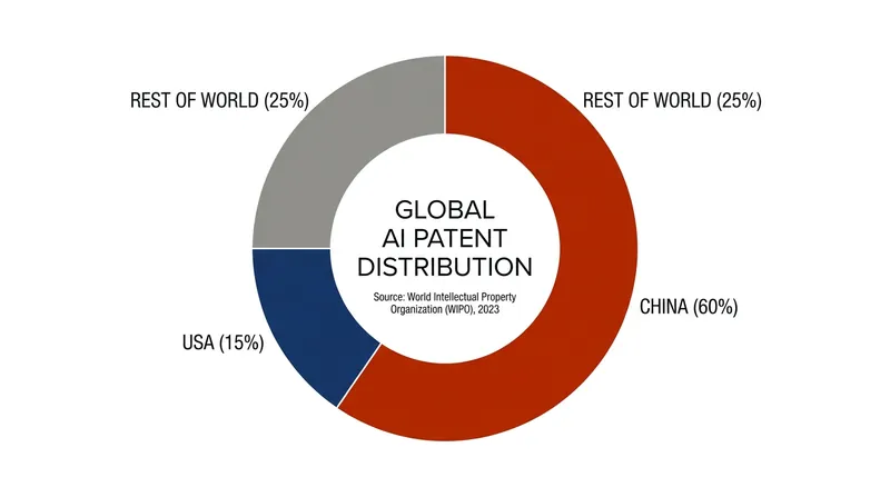 China now accounts for 60% of all active global AI patents, significantly outpacing the United States.