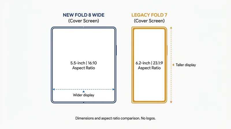 The shift to a 16:10 aspect ratio makes the Fold 8's cover screen function more like a traditional smartphone.