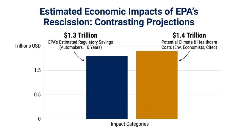 Competing economic projections regarding the deregulation of vehicle emissions.