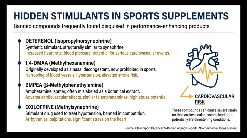 Researchers identified multiple unapproved beta-agonists and synthetic stimulants hidden in over-the-counter fitness products.