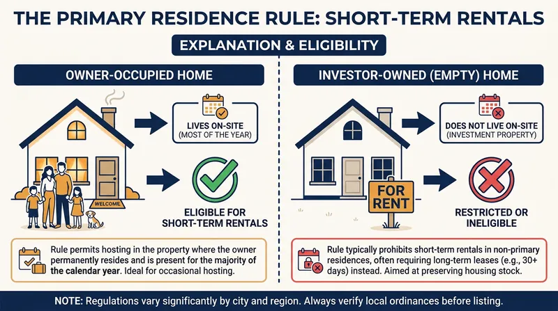 Primary residence rules are the most common tool used to block investor-owned short-term rentals.