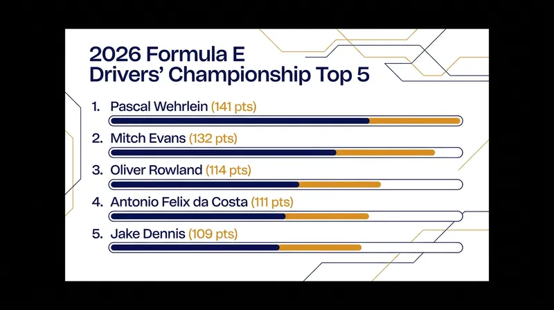 Pascal Wehrlein holds a nine-point advantage over Mitch Evans in the Drivers' Championship.