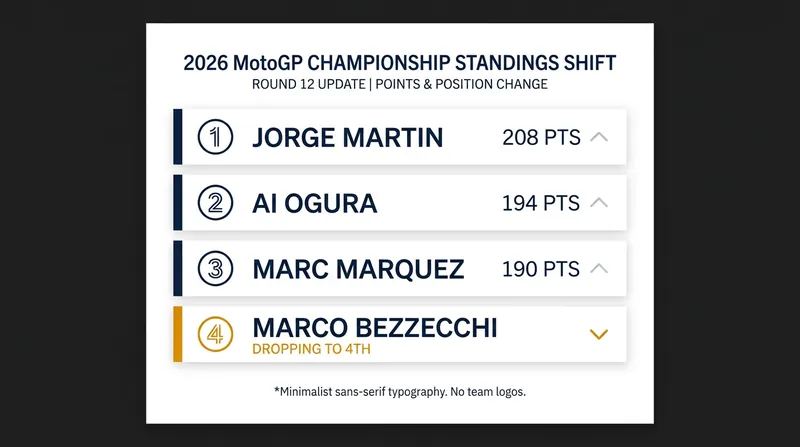 Bezzecchi's absence at the Sachsenring allowed his rivals to capitalize in the championship standings.