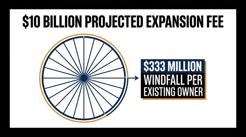The massive expansion fee will be distributed evenly among the NBA's 30 current ownership groups.