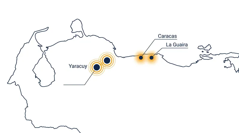 The doublet earthquakes struck near Yaracuy State, sending devastating shockwaves into the densely populated coastal regions.