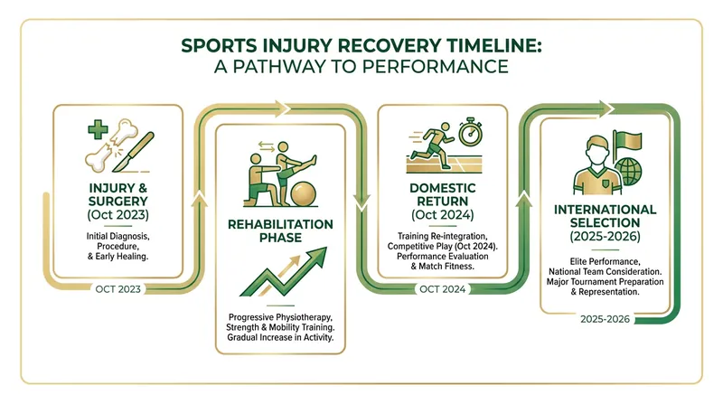 The grueling 16-month timeline from injury to international recall.