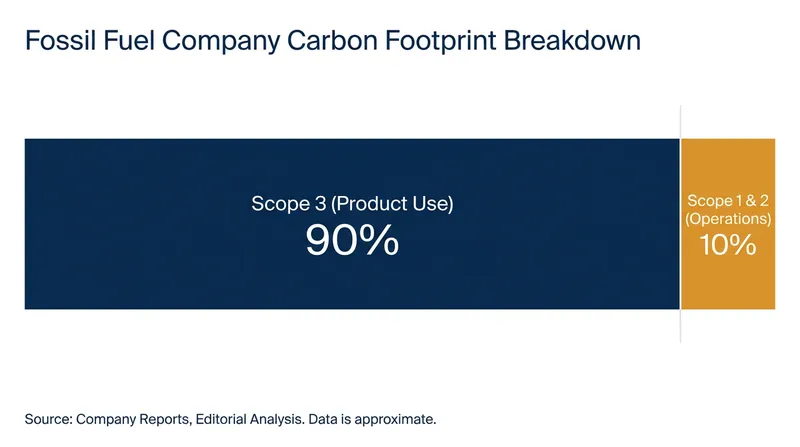 Scope 3 emissions—those generated when customers burn fossil fuels—account for roughly 90% of TotalEnergies' total carbon footprint.