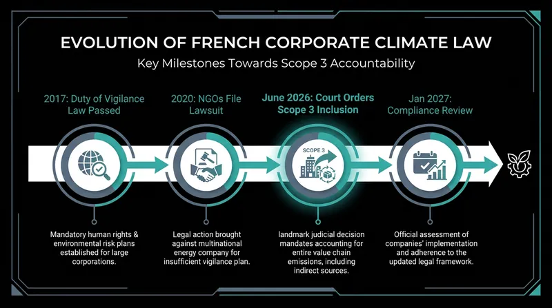 The legal battle over TotalEnergies' climate obligations has unfolded over several years, testing the limits of France's 2017 vigilance law.