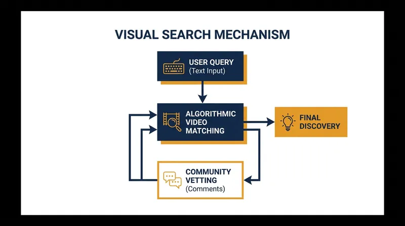 The architecture of social search prioritizes visual demonstration and community verification over traditional text-matching.
