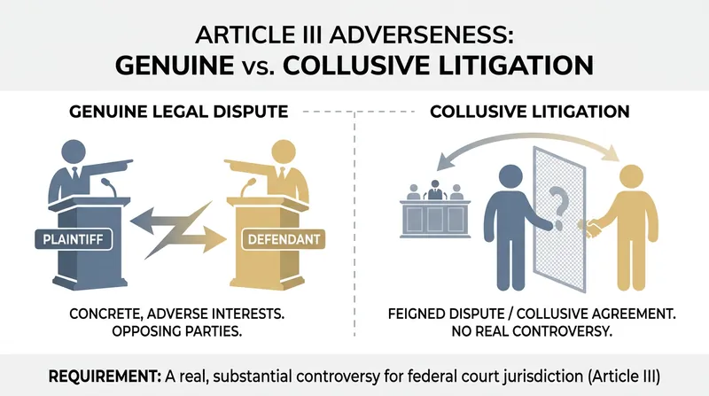 Federal courts require a genuine 'case or controversy' between opposing parties to establish jurisdiction.