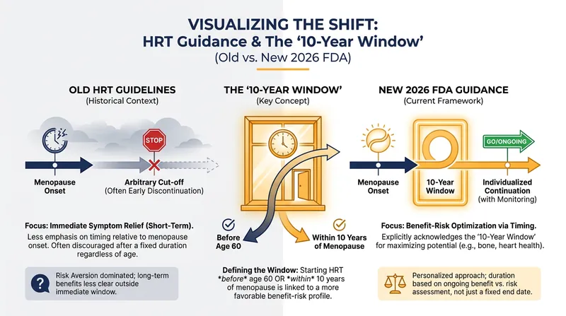 The new FDA guidance emphasizes the safety of the '10-Year Window' for initiating hormone therapy.