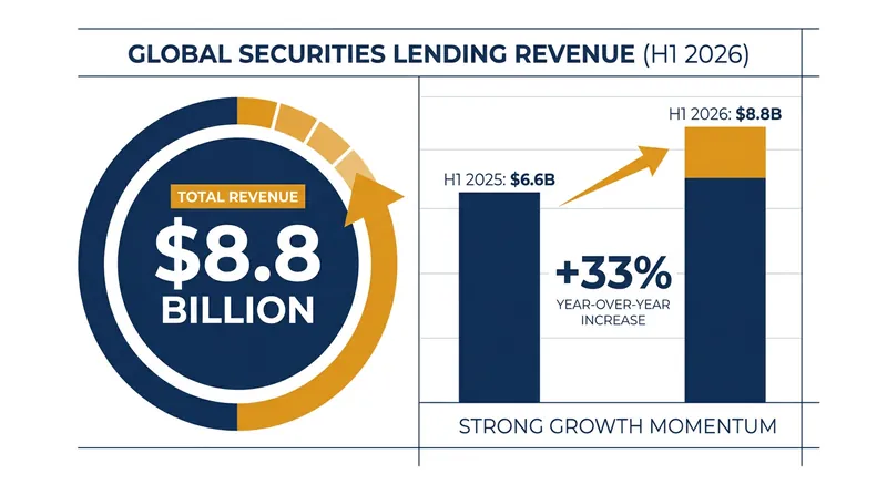 Securities lending revenue saw a massive 33% year-over-year jump in the first half of 2026.