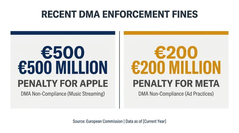 In April 2025, the European Commission issued its first major non-compliance fines under the DMA framework.