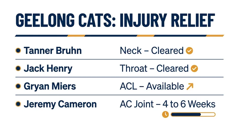 Geelong's medical team delivered season-defining good news this week.