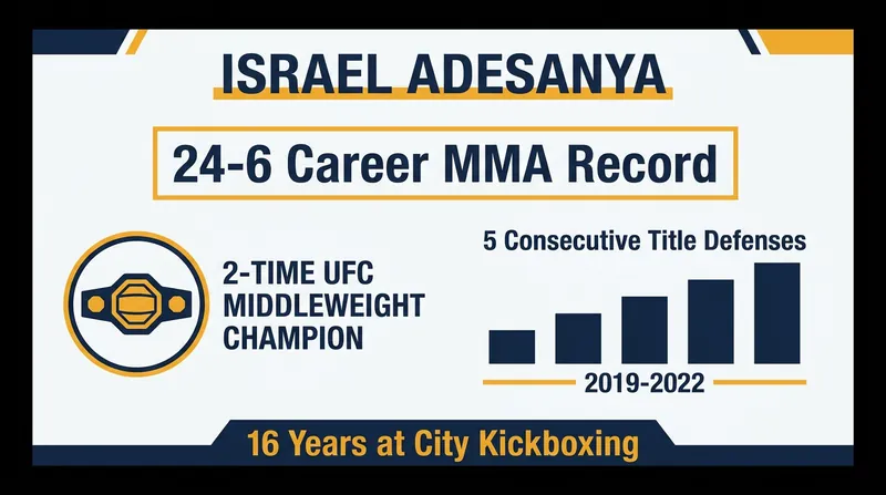 Adesanya's historic tenure at City Kickboxing produced one of the most dominant championship runs in UFC history.