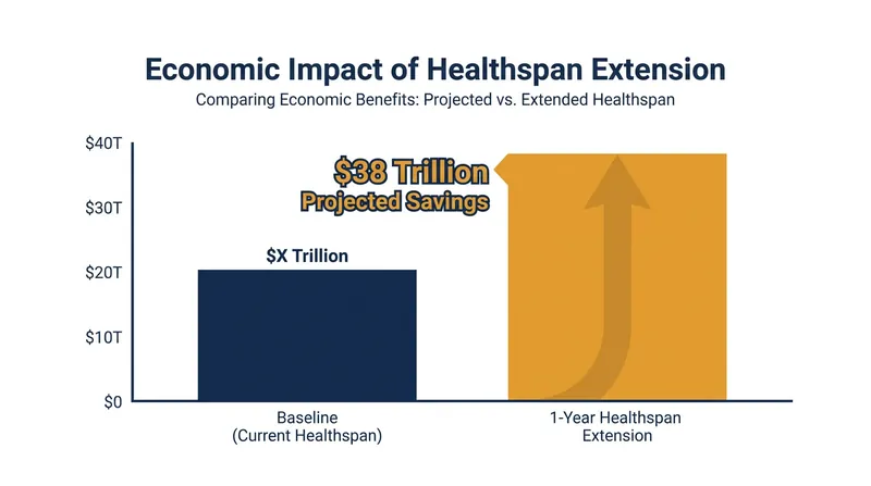 Extending the average human healthspan by just one year could yield unprecedented economic savings.