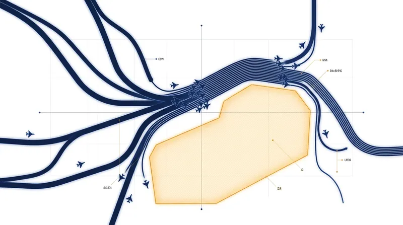 How closed Flight Information Regions force traffic into narrow, congested corridors.