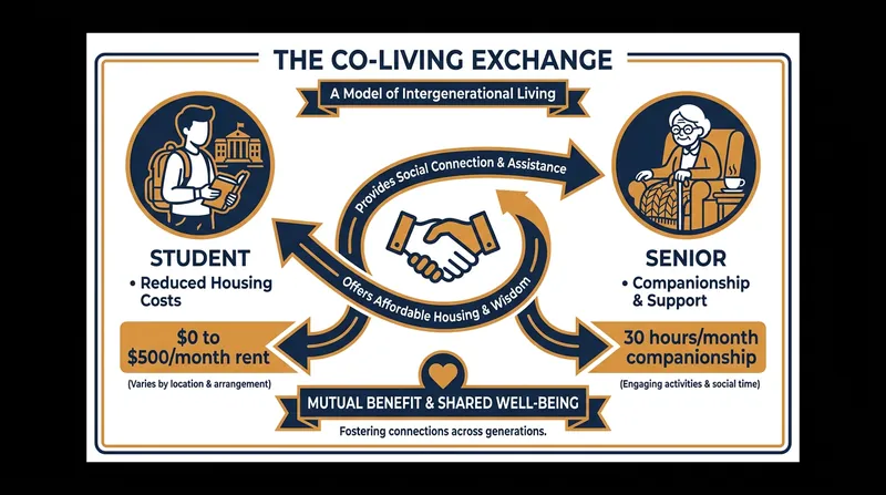The standard barter model pioneered in the Netherlands exchanges free housing for dedicated social hours.