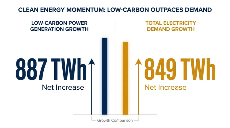 In 2025, the increase in clean power generation exceeded the total increase in global electricity demand.