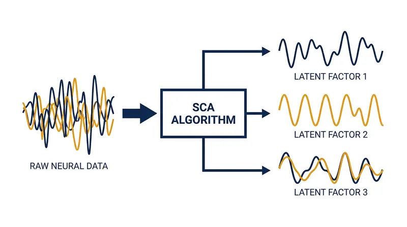 Sparse Component Analysis (SCA) disentangles noisy neural recordings into distinct, interpretable signals.