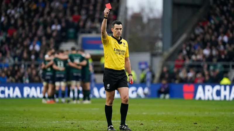 Fiji was reduced to 14 men just before halftime following a straight red card to scrum-half Simione Kuruvoli.