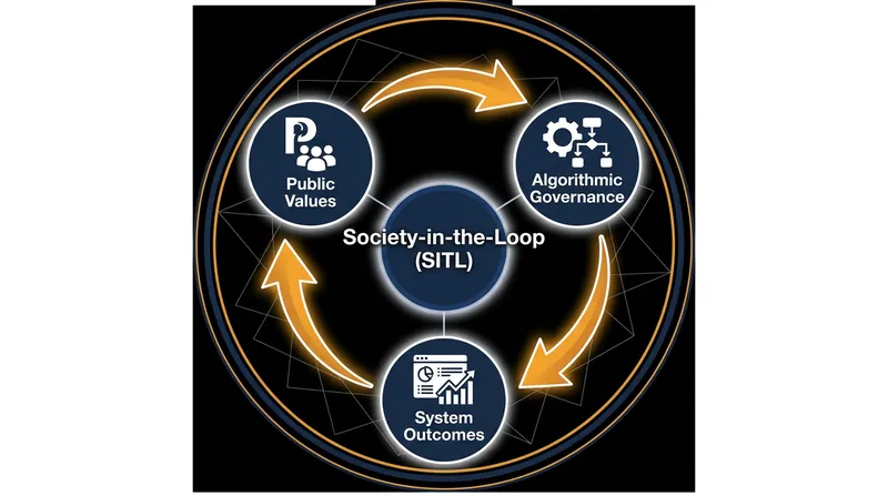 Society-in-the-Loop governance ensures that broad democratic values constrain algorithmic behavior.