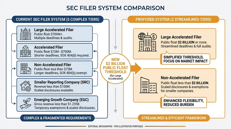 The proposal collapses a complex five-tier classification system into just two categories.