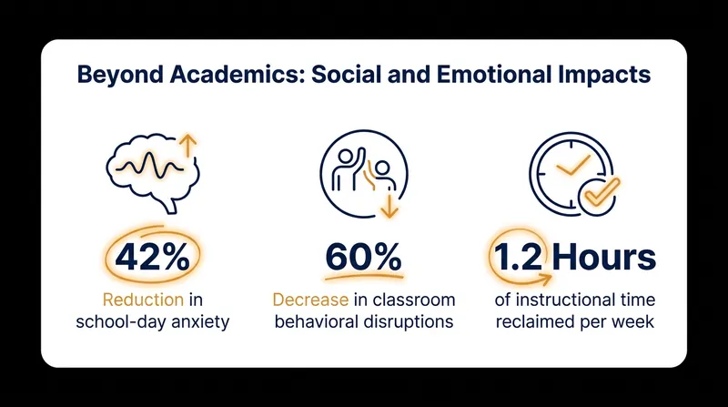 Teachers and students alike report a calmer, safer, and more productive school environment when devices are removed.