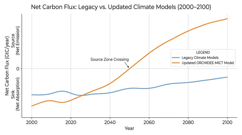 Updated models project the northern permafrost region could become a net carbon source by the 2050s.
