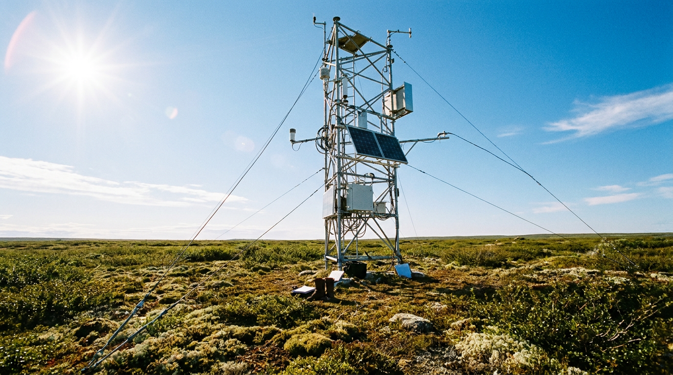 دانشمندان از برجهای شار (Flux Towers) و دادههای ماهوارهای برای اندازهگیری تبادل دیاکسید کربن بین زمین و جو در زمان واقعی استفاده میکنند.
